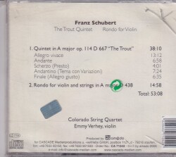 Schubert Franz -Rondo For Violin The Trout Quintet (Sıfır Ürün) CD Müzik CD862 - 6