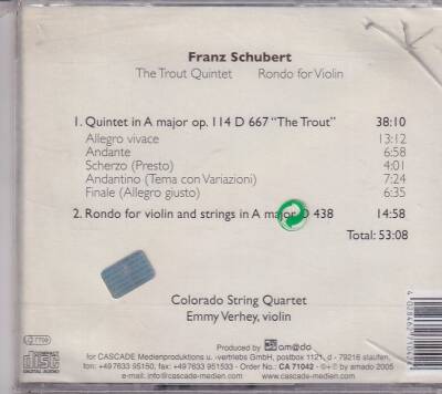 Schubert Franz -Rondo For Violin The Trout Quintet (Sıfır Ürün) CD Müzik CD862 - 4