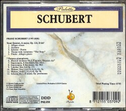 SCHUBERT - TROUT QUINTET CD (İkinci El) CD3699 - 2