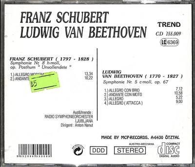 Schubert Und Beethoven * ( İkinci El ) CD Müzik CD1581 - 2