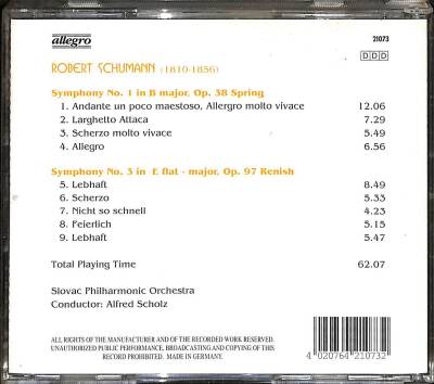 Schumann - Symphony No.1.3 CD Müzik CD2778 - 2