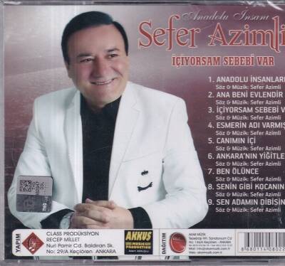 Sefer Azimli - İçiyorsam Sebebi Var (Sıfır Ürün) CD Müzik CD1135 - 2