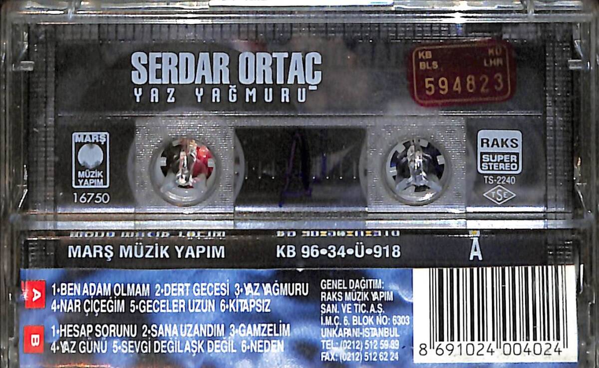 Serdar Ortaç - Yaz Yağmuru Kaset (İkinci El) KST26414 - 2