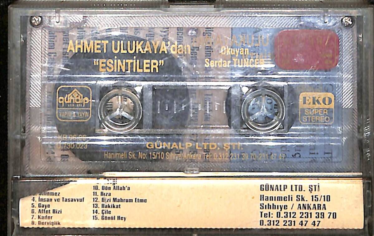 Serdar Tuncer - Ahmet Ulukaya'dan Esintiler Kaset (İkinci El) KST26653 - 2