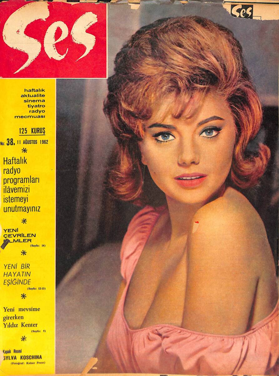 Ses Dergisi 11 Ağustos 1962 Sayı:38 - Bir Sarışın Bomba Vardı * Marilyn Monroe - Jean Claude Brialy NDR88165 - 1