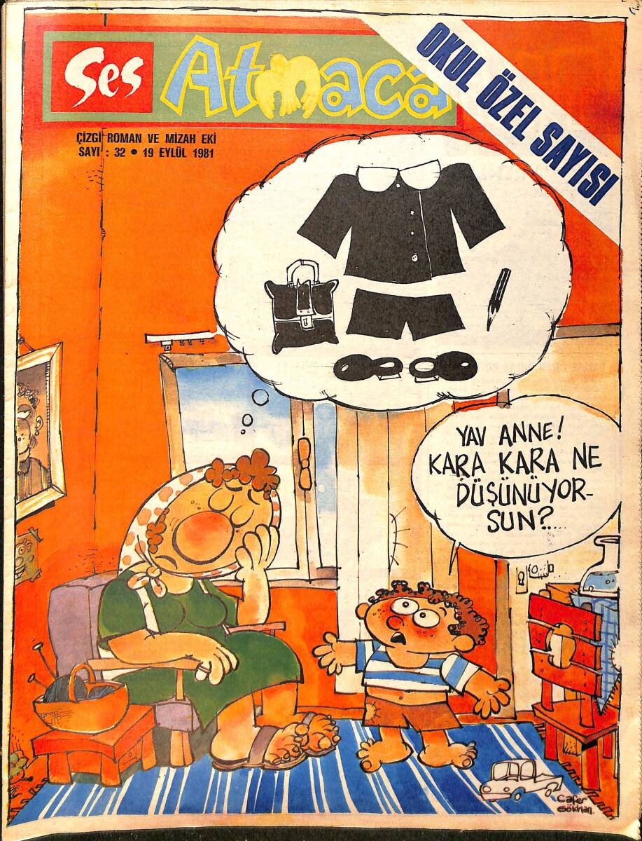 Ses Dergisi Atmaca Çizgi Roman Ve Mizah Eki Sayı 32 - 19 Eylül 1981 NDR89873 - 1