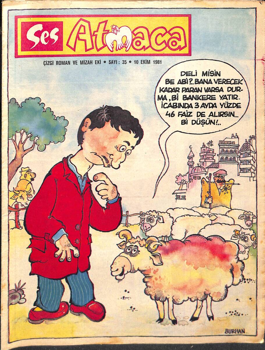 Ses Dergisi Atmaca Çizgi Roman Ve Mizah Eki Sayı 35 - 10 Ekim 1981 NDR89877 - 1