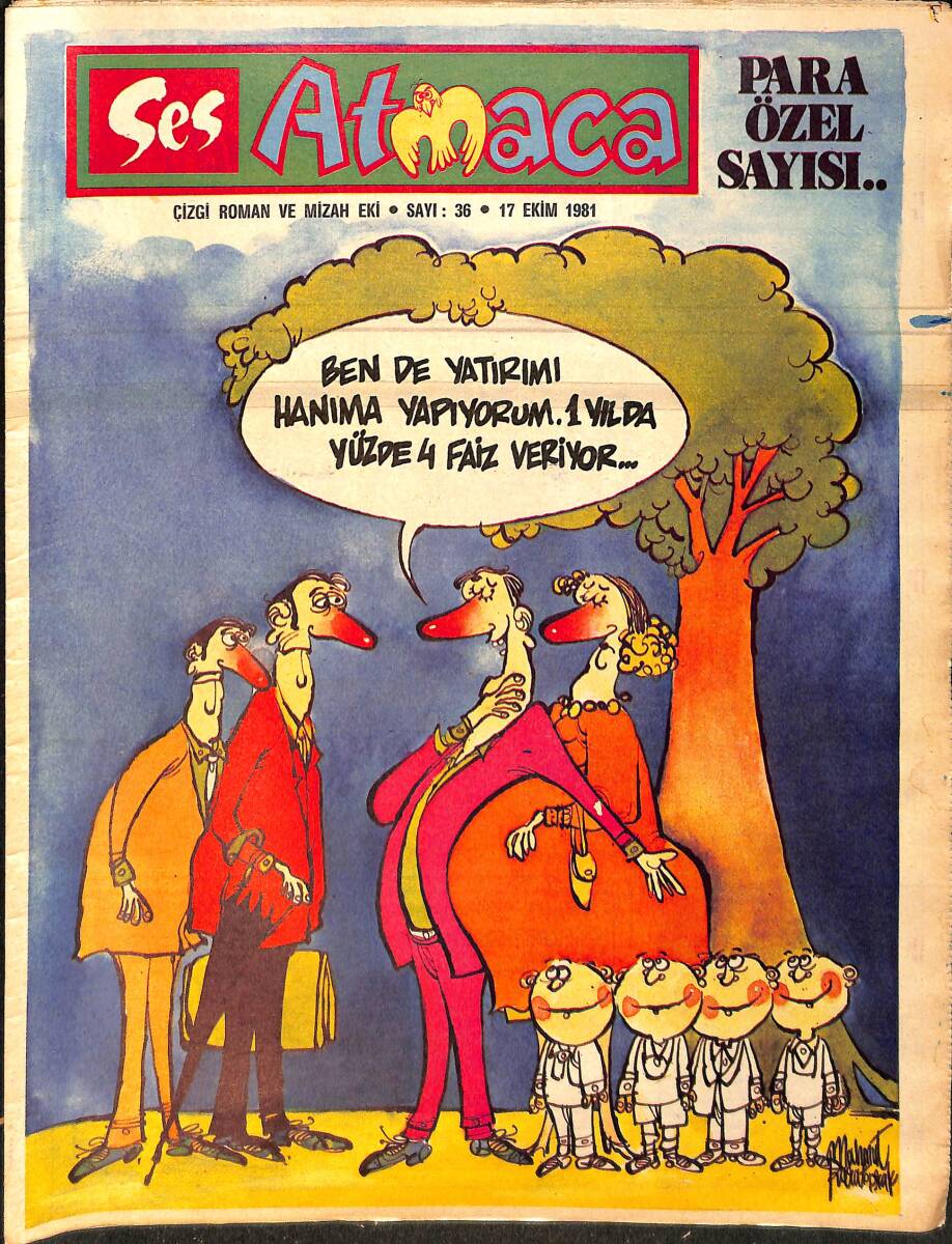 Ses Dergisi Atmaca Çizgi Roman Ve Mizah Eki Sayı 36 - 17 Ekim 1981 NDR89876 - 1