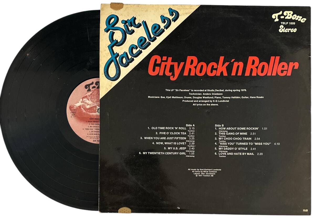 Sir Faceless ‎- City Rock´n Roller LP Plak (10/8) PLK25532 - 2