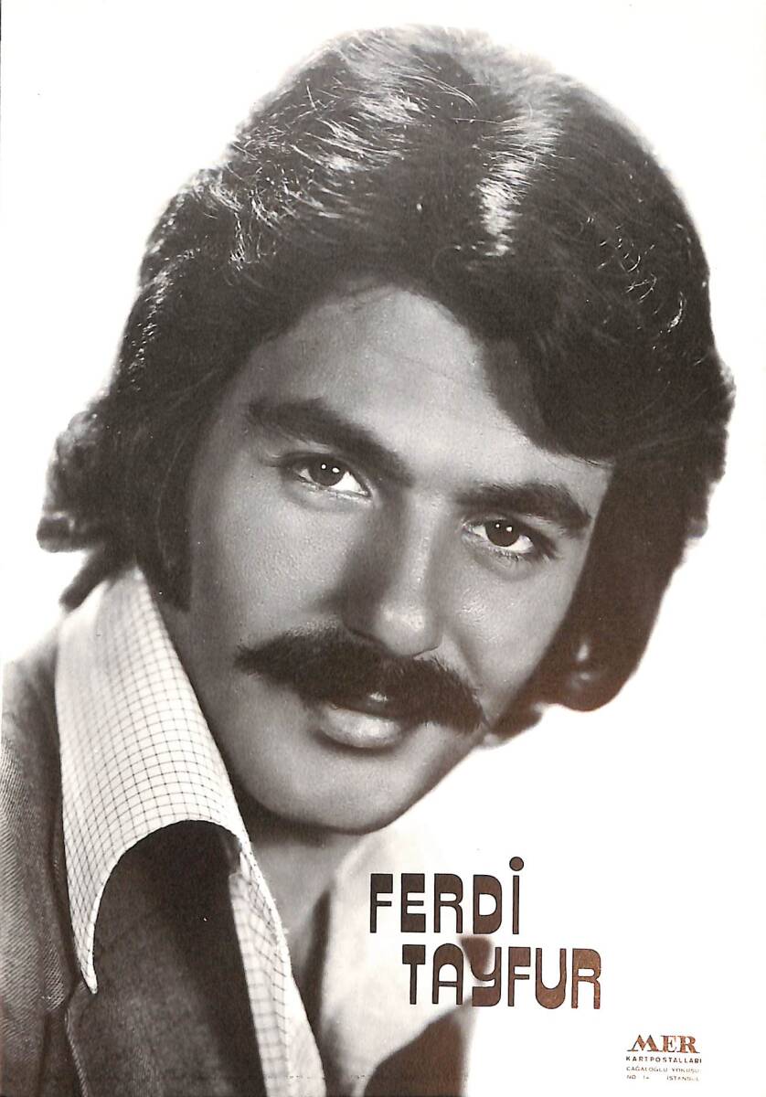 Siyah Beyaz Ferdi Tayfur Kartpostal (Orta Boy) KRT21540 - 1