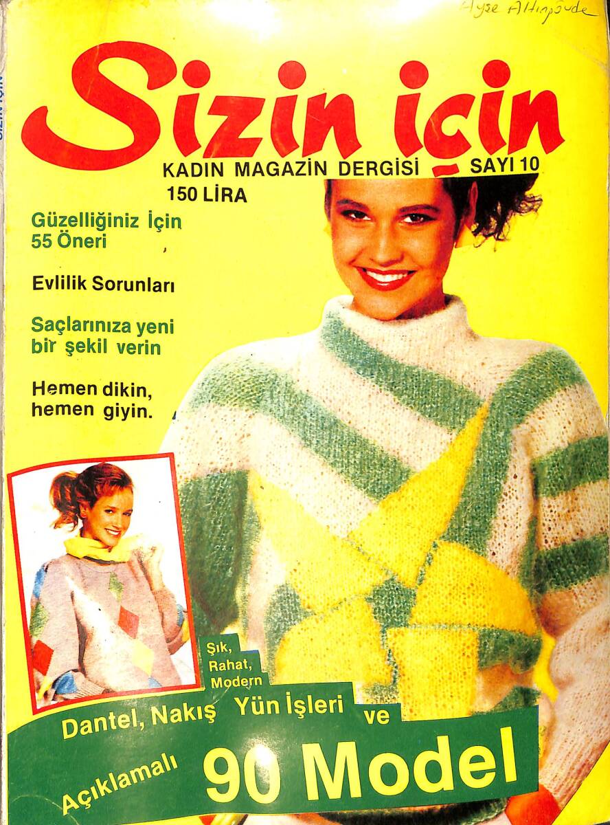 Sizin İçin Kadın Magazin Dergisi Ağustos 1982 Sayı 10 NDR92777 - 1