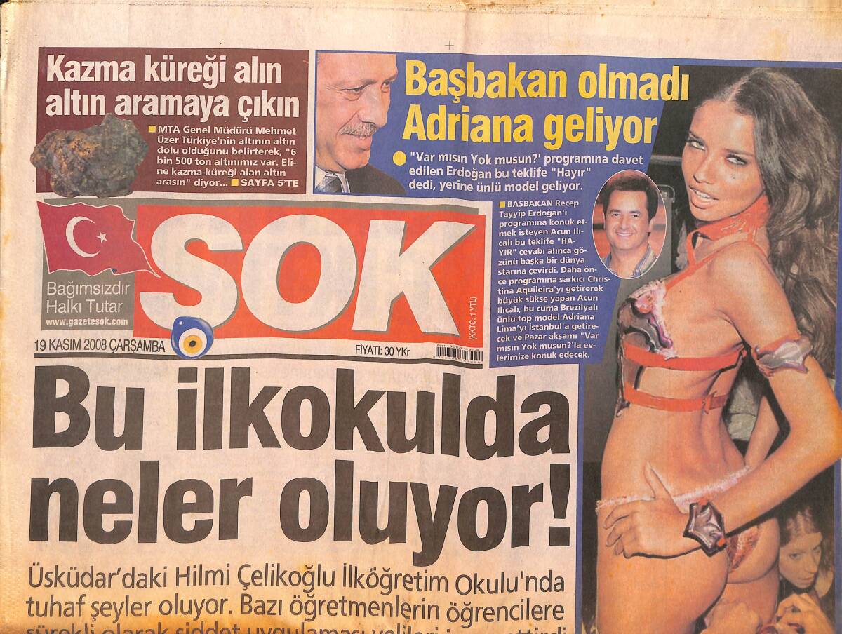 Şok Gazetesi 19 Kasım 2008 - Başbakan Olmadı Adriana Geliyor - Cansu Dere: Romantizmden Nefret Ediyor GZ154836 - 1