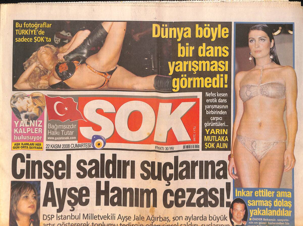 Şok Gazetesi 22 Kasım 2008 - Michael Jackson Müslüman Oldu - Asena: Tatlıses'le Kadınlığımı Yaşayamadım GZ154837 - 1