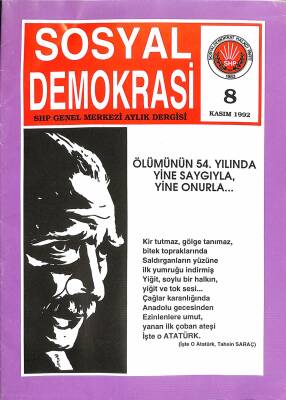 Sosyal Demokrasi Sayı 8 Kasım 1992 - Mustafa Kemal Atatürk Ölümünün 54. Yılı NDR83234 - 1