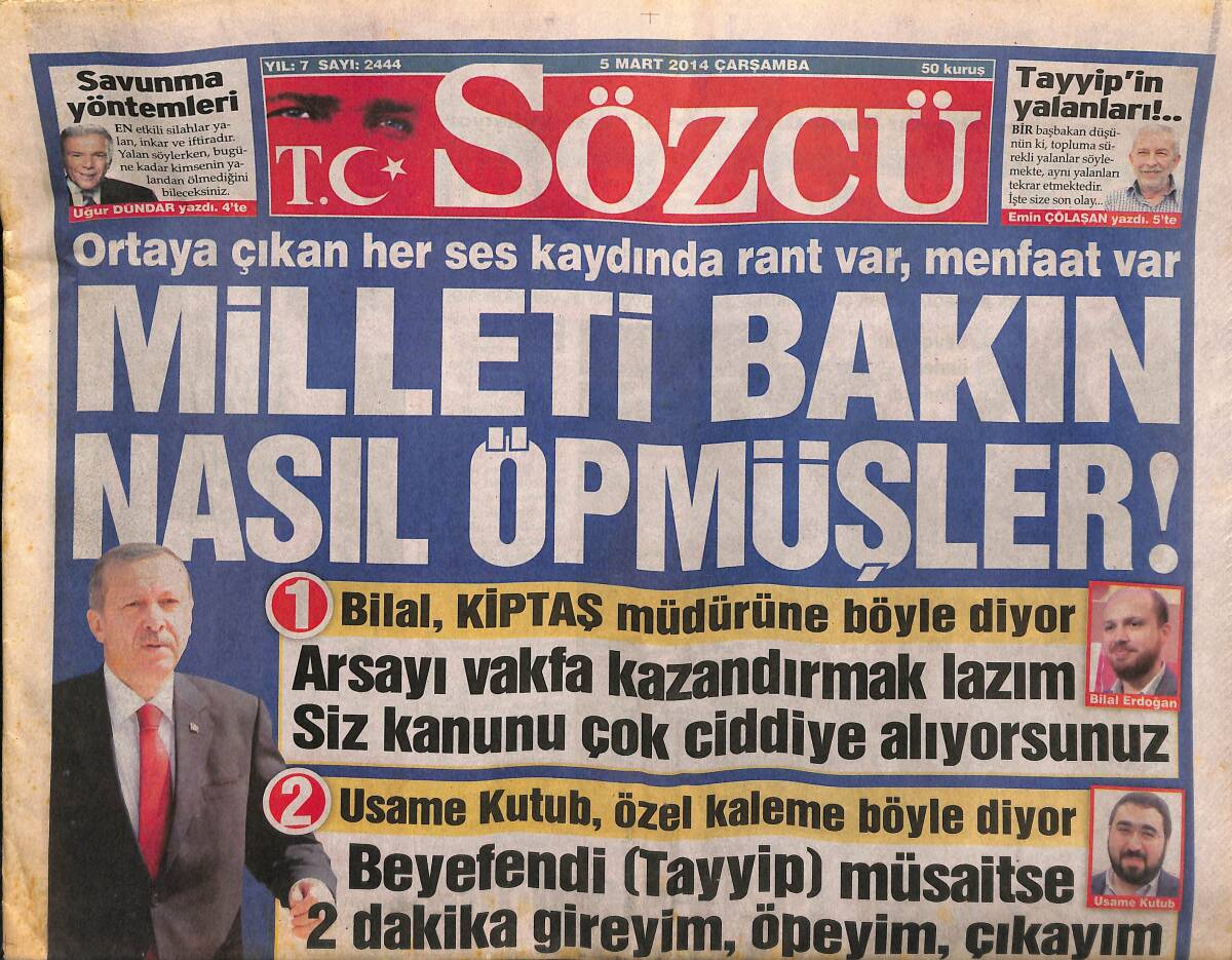 Sözcü Gazetesi 5 Mart 2014 - Yanlış Haber Fenerbahçe Hisselerine Doping Oldu - Eser Yenenler'e Best Model Sevgili GZ154943 - 1