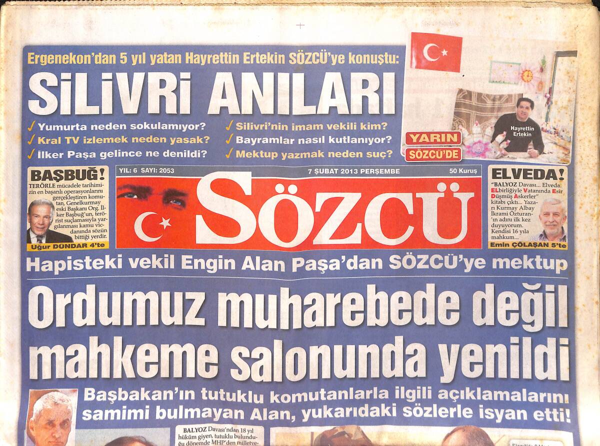 Sözcü Gazetesi 7 Şubat 2013 - Dirk Kuyt: Wesley'i Fener'e İsterdim - Muhteşem Yüzyıl Nişantaşı Turunda GZ154994 - 1