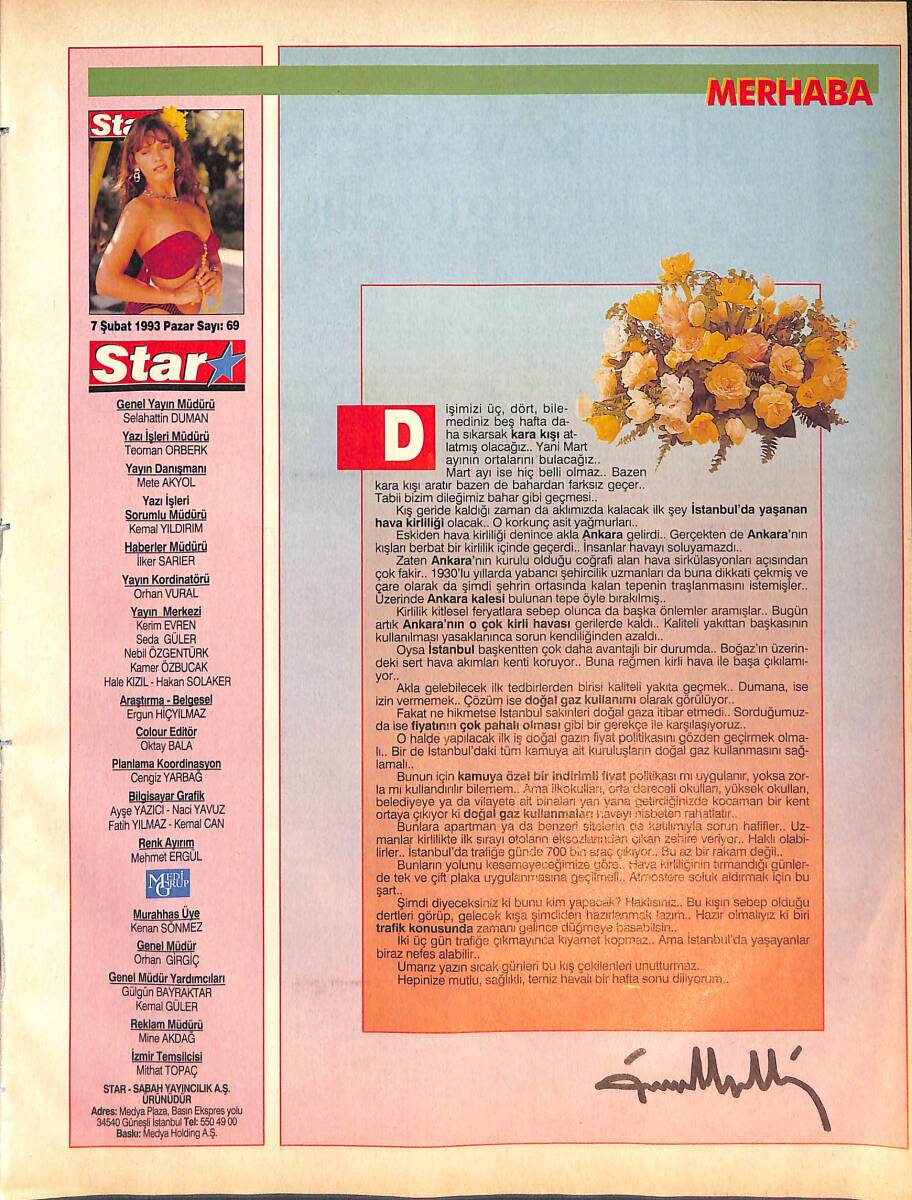 Star Dergisi 7 Nisan 1993 Sayı:69 - Louise Payne - Sarah Ferguson - Süleyman Demirel - Atilla Çelebi - Sharon Stone - Austin Legrew - Eliza Binemecyan NDR87844 - 1