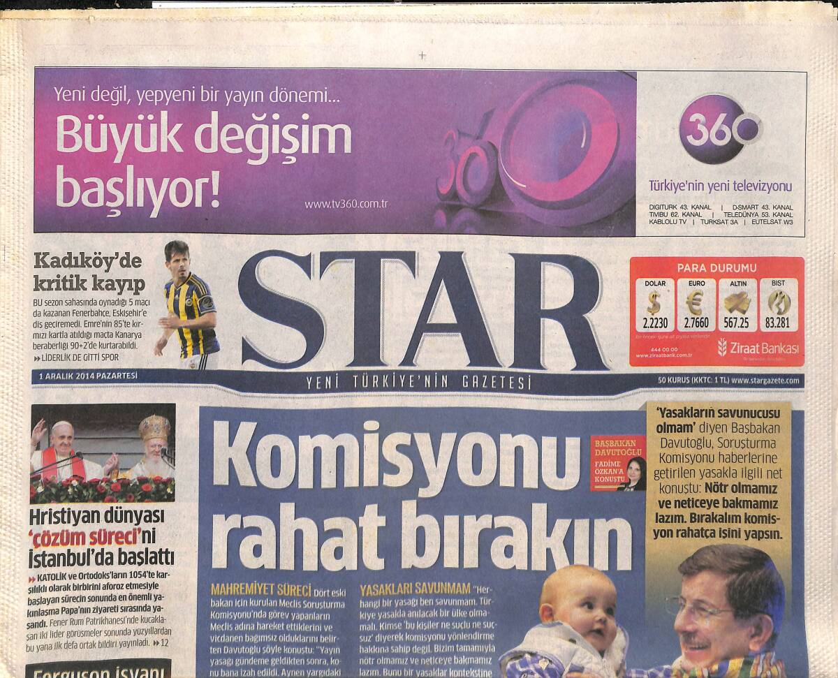 Star Gazetesi 1 Aralık 2014 - Bezmialem'de Türkiye'nin İlk Bitki Merkezi Açılıyor - Hristiyan Dünyası Çözüm Sürecini İstanbul'da Başlattı GZ153958 - 1