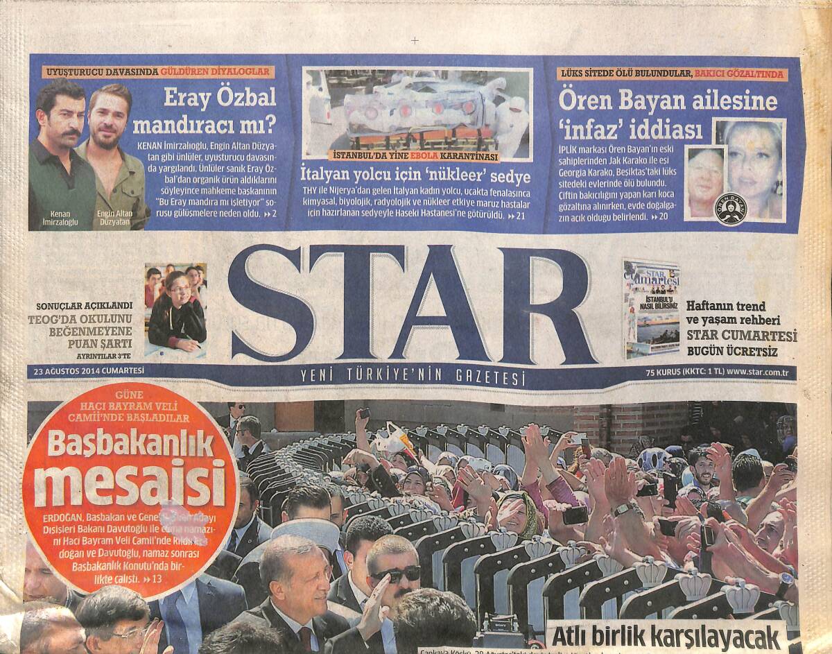 Star Gazetesi 23 Ağustos 2014 - İsrail Mutlaka Yargılanacak - AFAD Ezidilere Kucak Açtı GZ153955 - 1