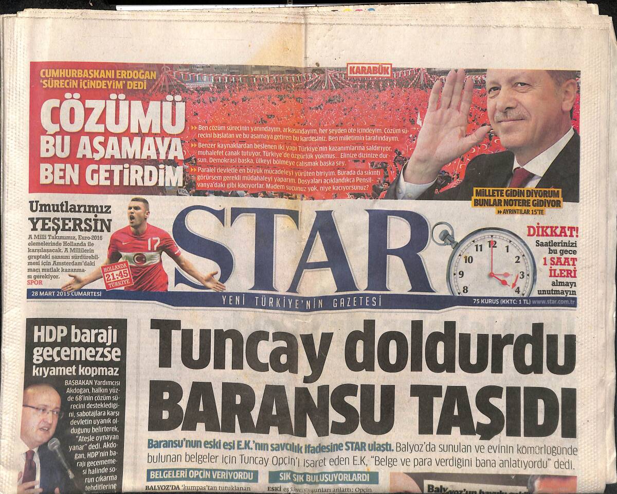 Star Gazetesi 28 Mart 2015 - Yemen'e Kara Harekatı İçin Hazırlıklar Tamamlandı - Tuncay Doldurdu Baransu Taşıdı GZ153959 - 1