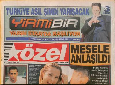 Star Gazetesi Özel Eki 14 Kasım 2000 - Doğuş İflas Etti, Mustafa Sandal Ece Erken, Mahsun Kırmızıgül Dolar Saçıyor, Pascal Nouma, Tarkan Çizgi Roman GZ126441 - 1