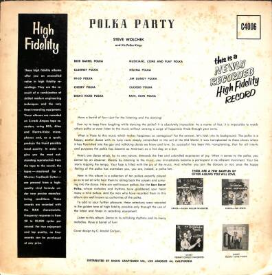 Steve Wolcheck And His Polka Kings ‎– Polka Party (Polka Time) LP (109) PLK17444 - 2