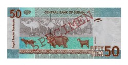 Sudan 50 Pound 2011 SPECIMEN ÇİL YKP7482 - 2