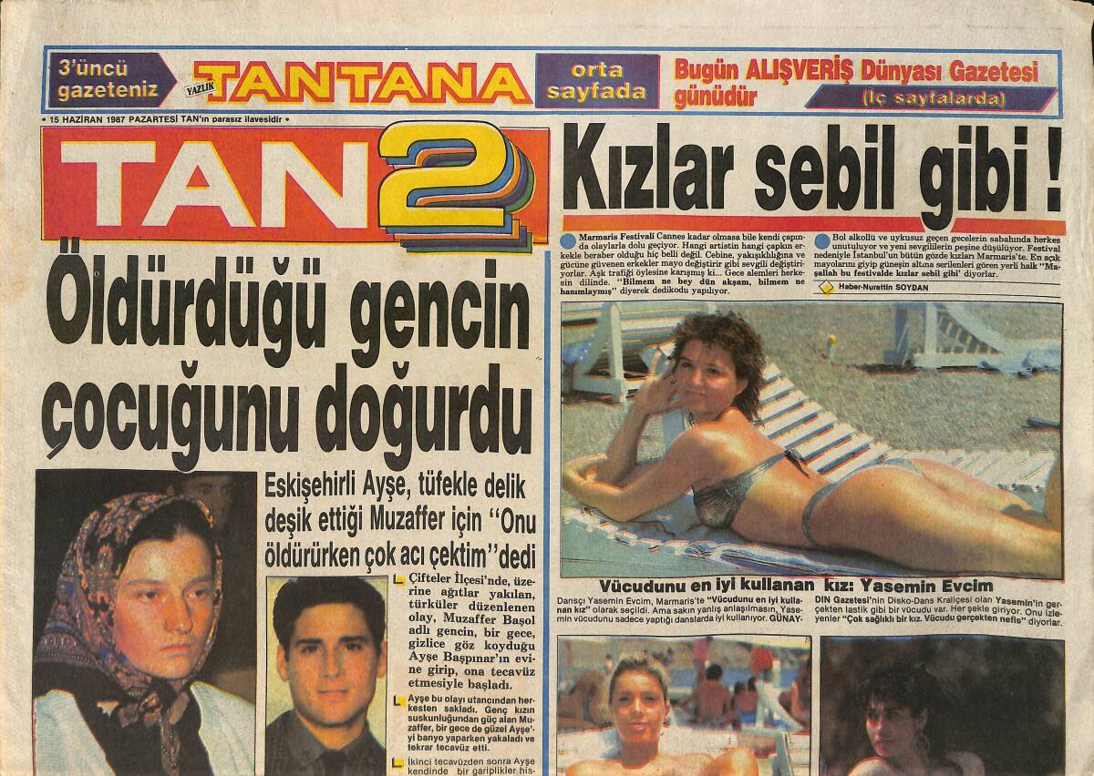 Tan Gazetesi 2 Eki 15 Haziran 1987 - Battı Denilen Milyarderden 75 Milyonluk Düğün Hediyesi GZ154126 - 1