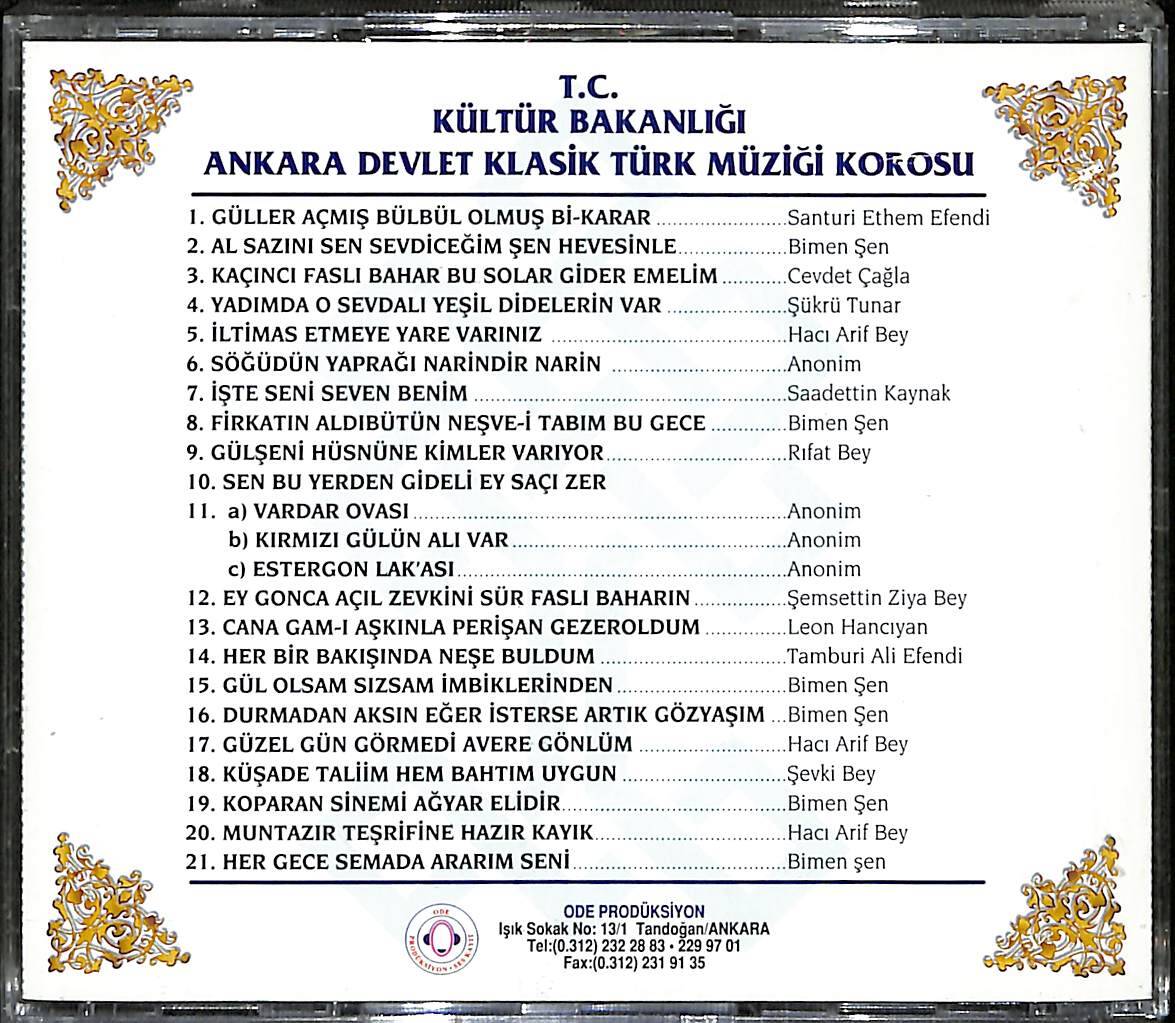 T.C Kültür Bakanlığı Ankara Devlet Klasik Türk Müziği Korosu CD (İkinci El) CD3675 - 2