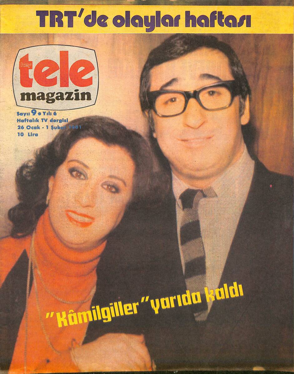 Tele Magazin Dergisi Sayı 9 / 26 Ocak - 1 Şubat 1981 - TRT'de Olaylar Haftası - Sue Ellen'i İki Kişi Oynuyor NDR89900 - 1