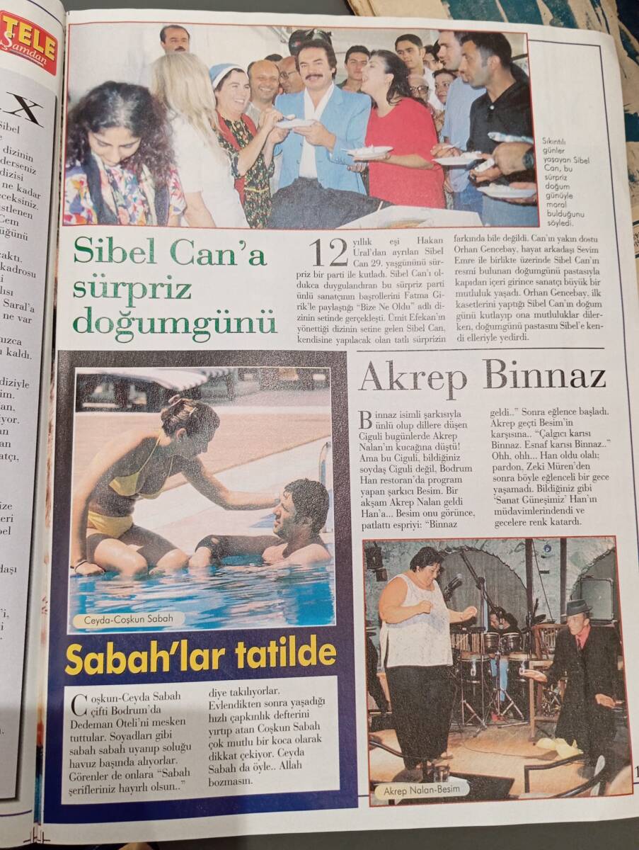 Tele Şamdan Dergisi 7 Ağustos 1999 - Yeşim Salkım - Hakan Ural - Sezen Aksu - Orhan Gencebay - Kenan Doğulu - Hülya Avşar - Sibel Can NDR88128 - 2