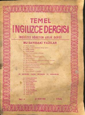 Temel İngilizce Dergisi İngilizce Öğreten Aylık Dergi Sayı 4 30 Ocak 1958 NDR84315 - 1