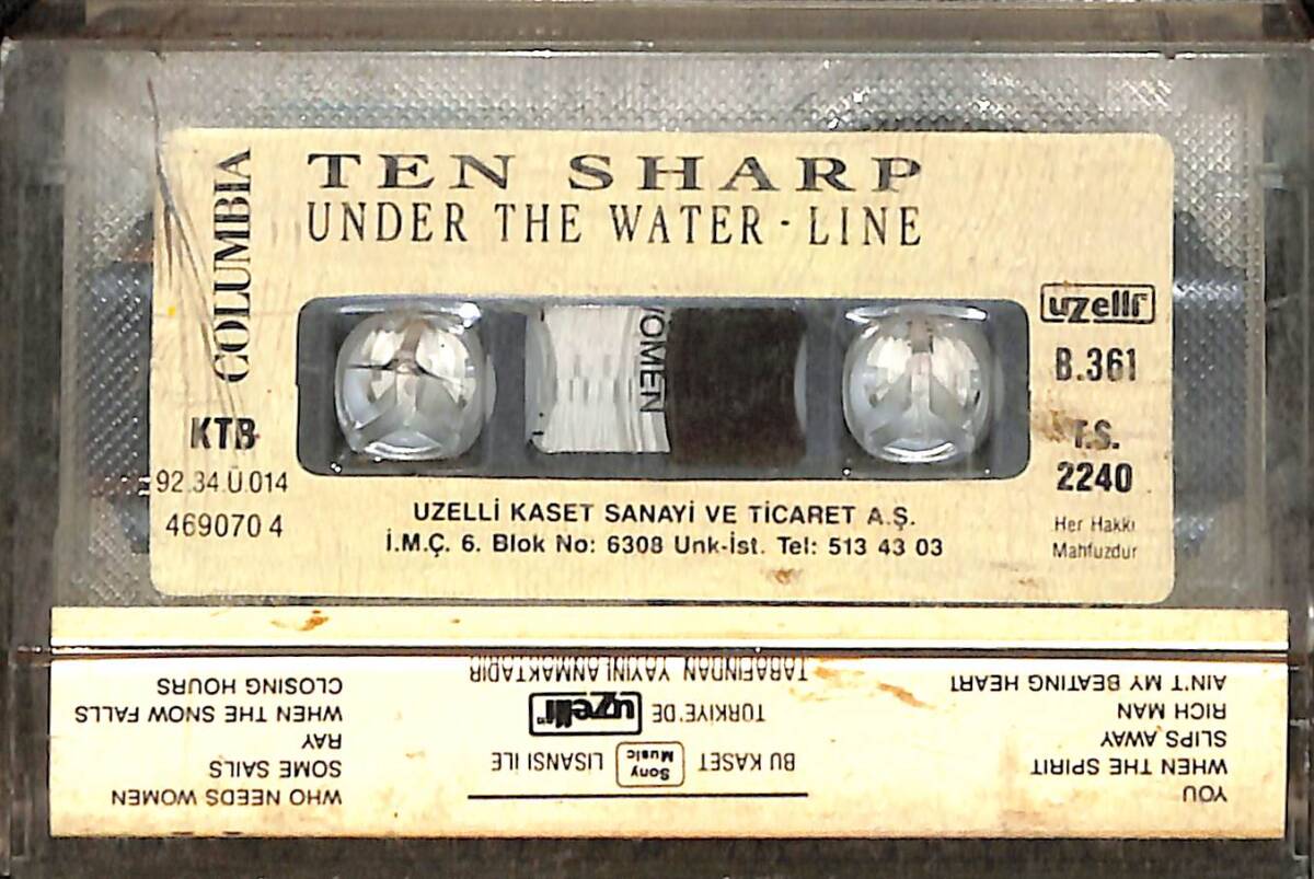 Ten Sharp - Under The Water Kaset (İkinci El) KST27605 - 2