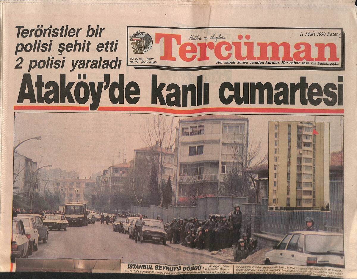 Tercüman Gazetesi 11 Mart 1990 - Ataköy'de Kanlı Cumartesi - Jane Fonda Prag'da GZ155772 - 1