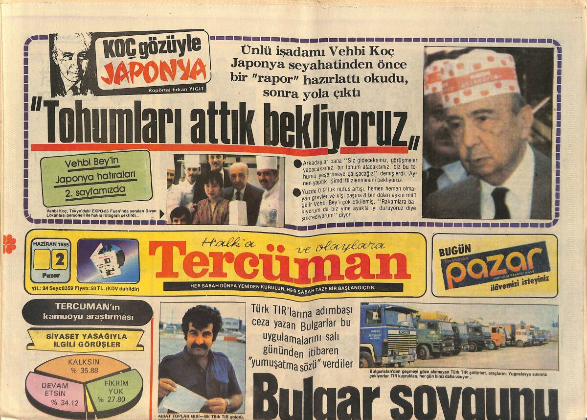 Tercüman Gazetesi 2 Haziran 1985 - Özallar 31. Evlilik Yıldönümlerini Kutladı - Çin Devlet Başkanının Eşi Türkiye'de GZ153483 - 1