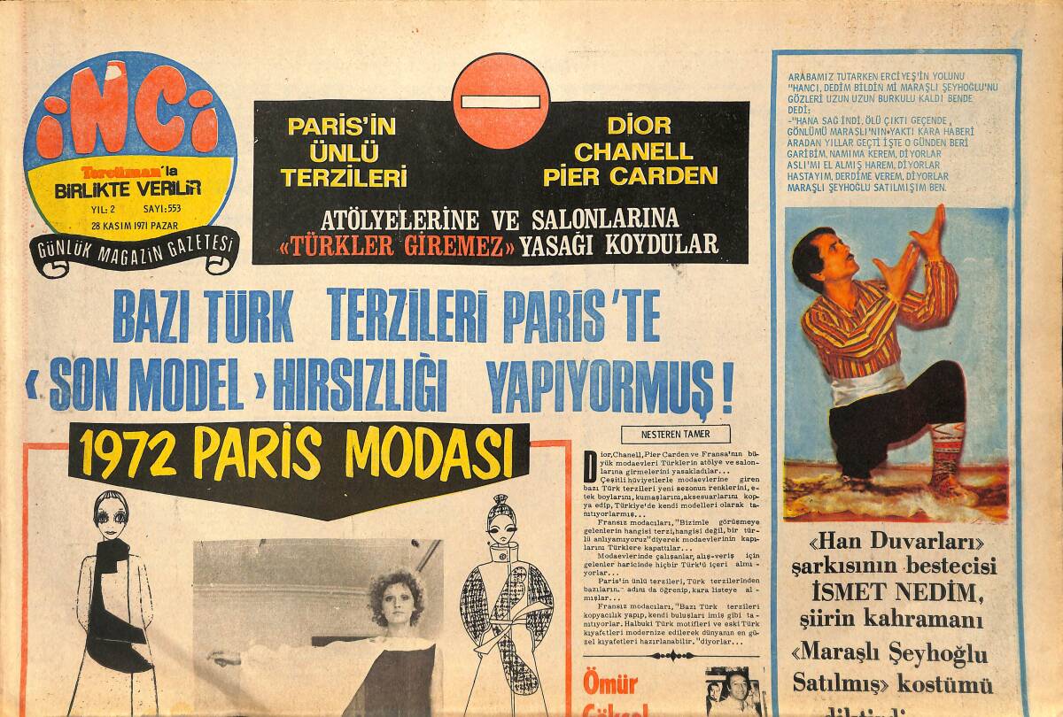 Tercüman Gazetesi İnci Eki 28 Kasım 1971 - Ajda Pekkan , 1972 Yılında Amerika'ya Yerleşecek GZ155783 - 1