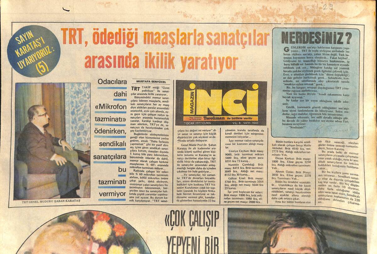 Tercüman Gazetesi İnci Eki 7 Ocak 1977 - Muazzez Abacı: Çok Çalışıp Yepyeni Bir Abacı Olacağım GZ155826 - 1