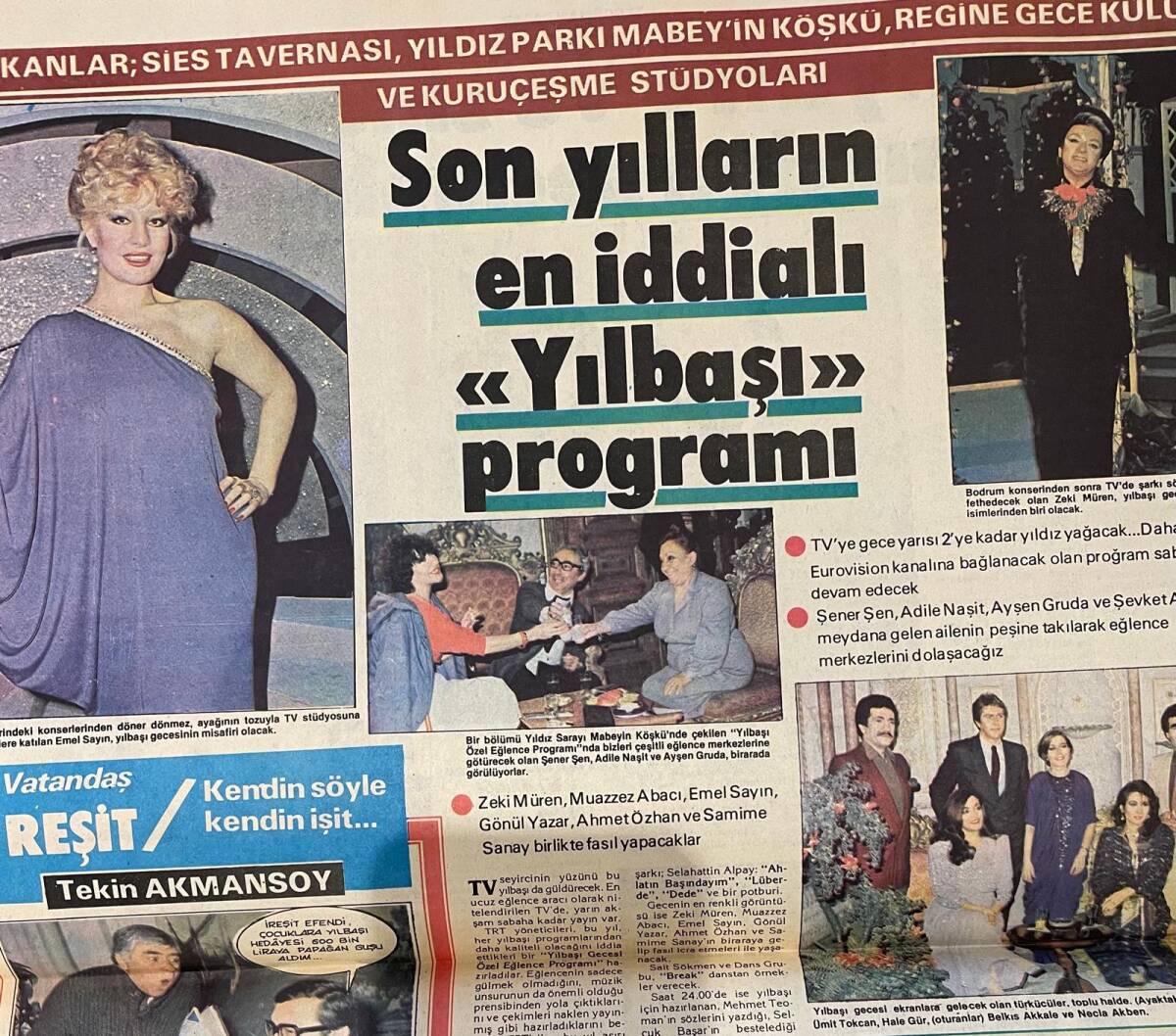 Tercüman Gazetesi Pazar Eki 30 Aralık 1984 - Özal Bu Yıl Da Su Üstünde Kalacak - Son Yılların En İddialı Yılbaşı Programı: Zeki Müren, Emel Sayın GZ156257 - 2