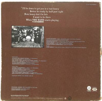 The Band- SADECE PLAK KABIDIR LP (107.5) (1969,USA) PLK15537 - 2