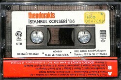 Theodorakis İstanbul Konseri86 Kaset KST23578 - 2