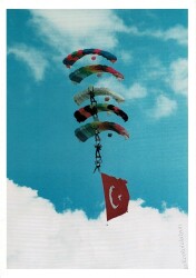 T.H.K Paraşüt İle Görsel Şov Karton Poster EFM762 - 2