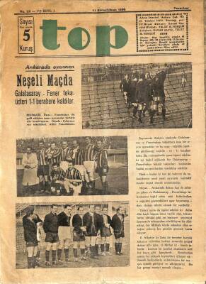 Top Spor Dergisi 21 Birincikanun 1936 No 39 - 1937 Balkan Turnuvası Ankarada Oynanacak DRG1023 - 1