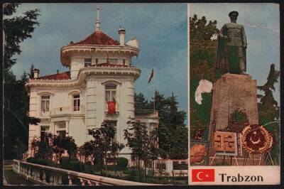 Trabzon Atatürk Heykeli ve Atatürk Köşkü Kartpostal KRT4017 - 1