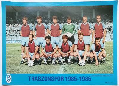 Trabzonspor 1985-1986 Yılı Oyuncu Kadrosu (35x48cm) Kartpostal KRT11149 - 1