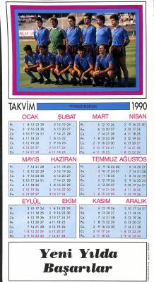 Trabzonspor 1990 Takvimli Büyük Boy Kartpostal KRT18901 - 1