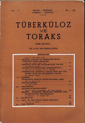 TÜBERKÜLOZ VE TORAKS (MAYIS-HAZİRAN-TEMMUZ-AĞUSTOS) 1955) KTP1909 - 1