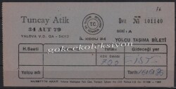 Tuncay Atik 1986 Yılı Yolcu Bileti PYB2885 - 1