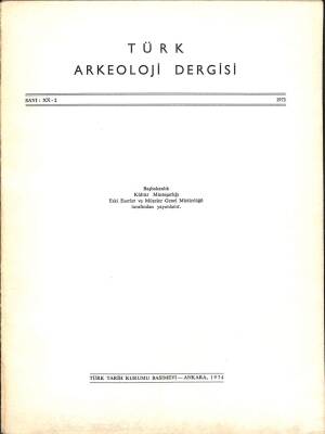 TÜRK ARKEOLOJİ DERGİSİ SAYIXX-2 1973 KTP2865 - 1