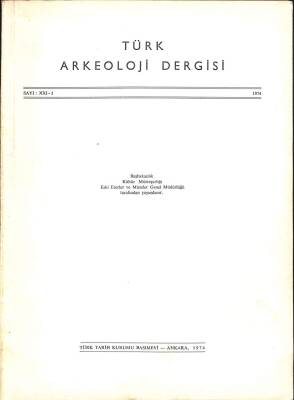 TÜRK ARKEOLOJİ DERGİSİ SAYIXXI-1 1974 KTP2863 - 1