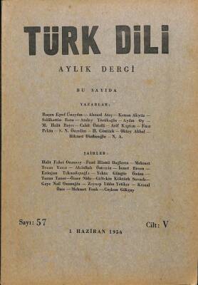 Türk Dili Aylık Dergi Sayı 57 Cilt V - 1 Haziran 1956 DRG162 - 1